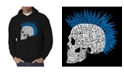 LA Pop Art Men's Punk Mohawk Word Art Hooded Sweatshirt